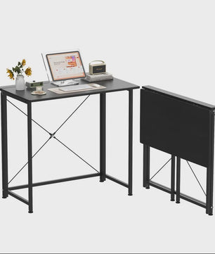 Opvouwbaar Bureau met Wielen en Opbergruimte - 80x45cm - Compact Werkstation