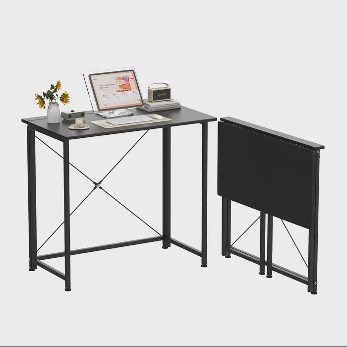 Opvouwbaar Bureau met Wielen en Opbergruimte - 80x45cm - Compact Werkstation