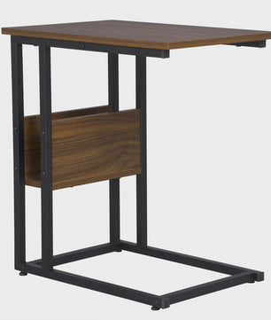 C-vormige bijzettafel met opbergvak - Metaal & MDF