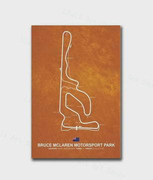 Formule 1 Circuit Poster Canvas - F1 Race Track Kunst Print voor Woonkamer Decoratie
