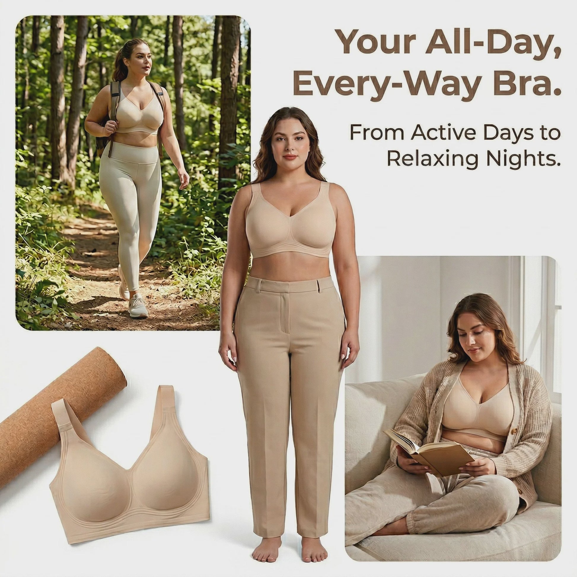 Comfortabele Naadloze Push-Up BH voor Plus Size Dames - Verbergt Rugvet & Biedt Volledige Bedekking