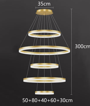 Luxe Ring Plafondlamp - Moderne LED Hanglamp voor Trappenhuis & Woonkamer