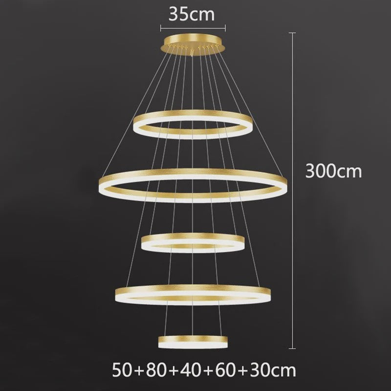 Luxe Ring Plafondlamp - Moderne LED Hanglamp voor Trappenhuis & Woonkamer