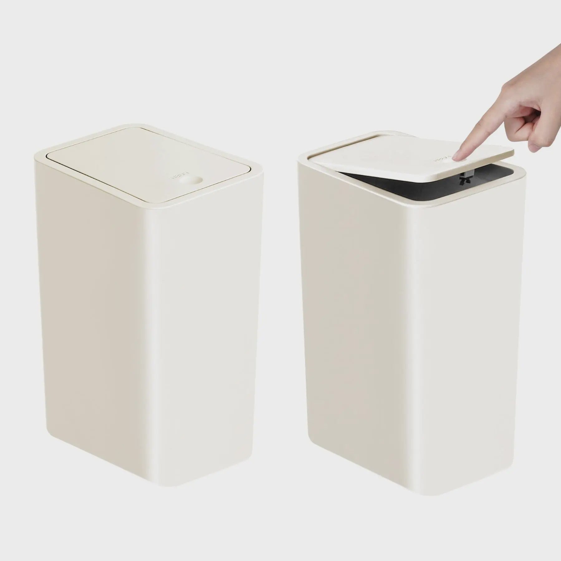 Stijlvolle Prullenbak met Drukdeksel - 10L Kleine Afvalbak voor Badkamer, Slaapkamer, Woonkamer
