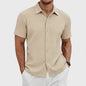 Herenshirt Korte Mouw Jacquard Zomer Casual Ademend - SediaXL