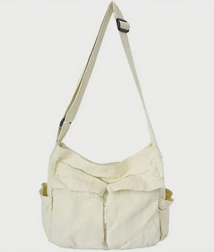 Vintage Canvas Schoudertas Dames - Ruime Crossbody Tas voor Reizen & Mode