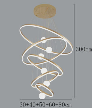 Moderne LED Plafondlamp Spiraal - Hanglamp voor Trappenhuis en Woonkamer