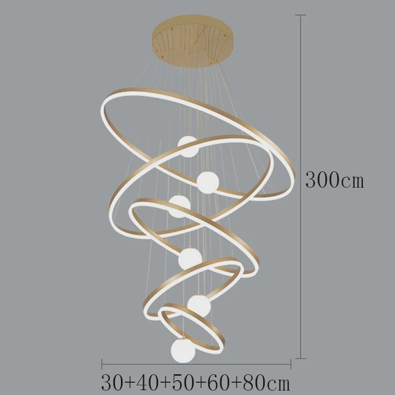 Moderne LED Plafondlamp Spiraal - Hanglamp voor Trappenhuis en Woonkamer