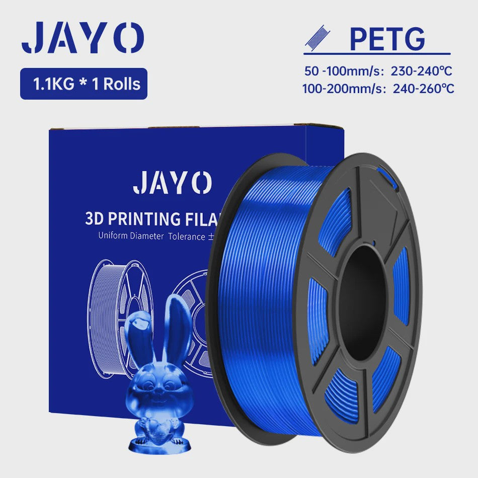 JAYO PETG 3D Printer Filament - 1.75mm Clear, 1.1kg, Hoge Taaiheid, Net Gewikkeld