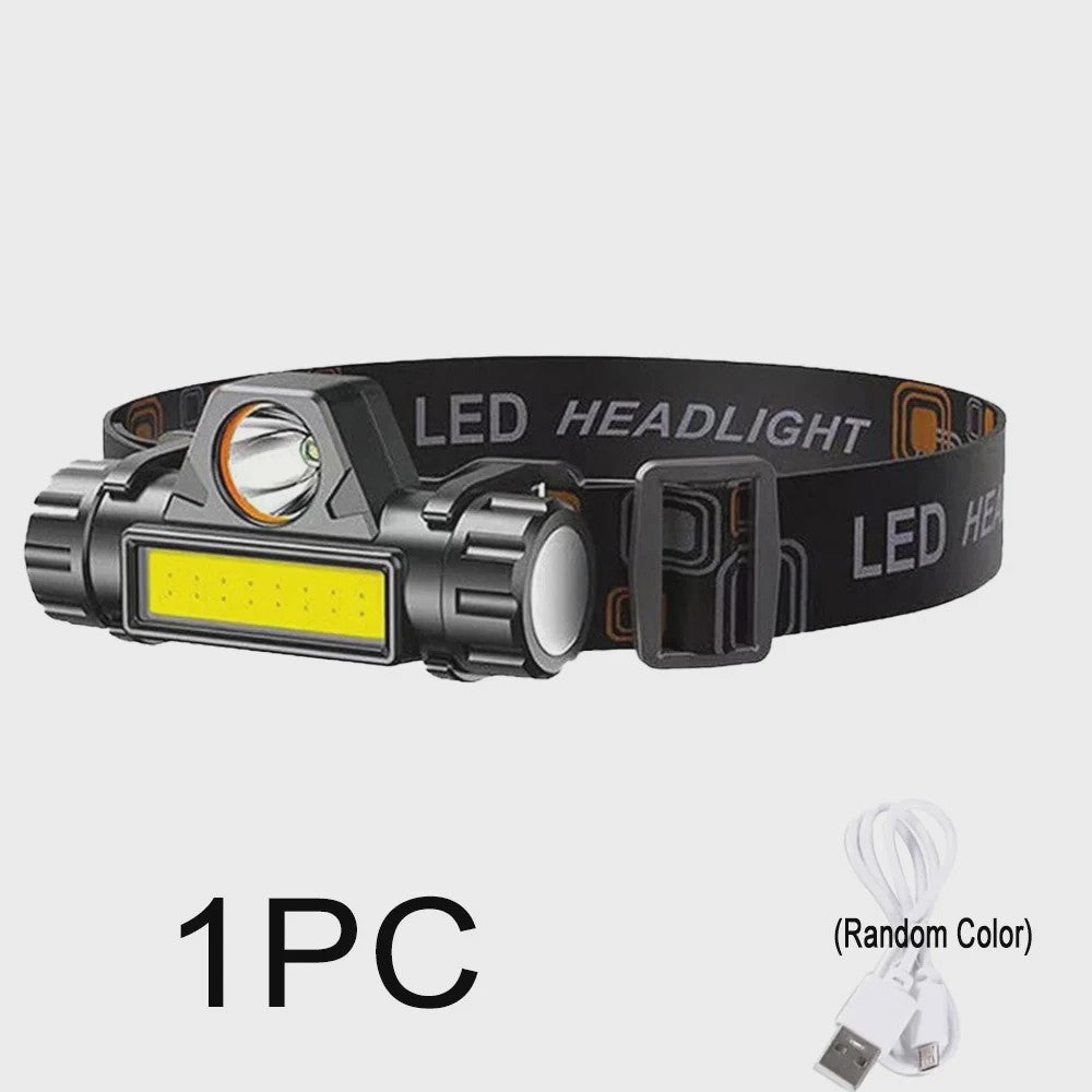 Krachtige 5 LED Hoofdlamp met Ingebouwde Batterij - USB Oplaadbaar voor Buitenactiviteiten
