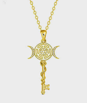 Zilverkleurige Ketting met Zirconia en Keltisch Patroon - Elegant Dames Sieraad