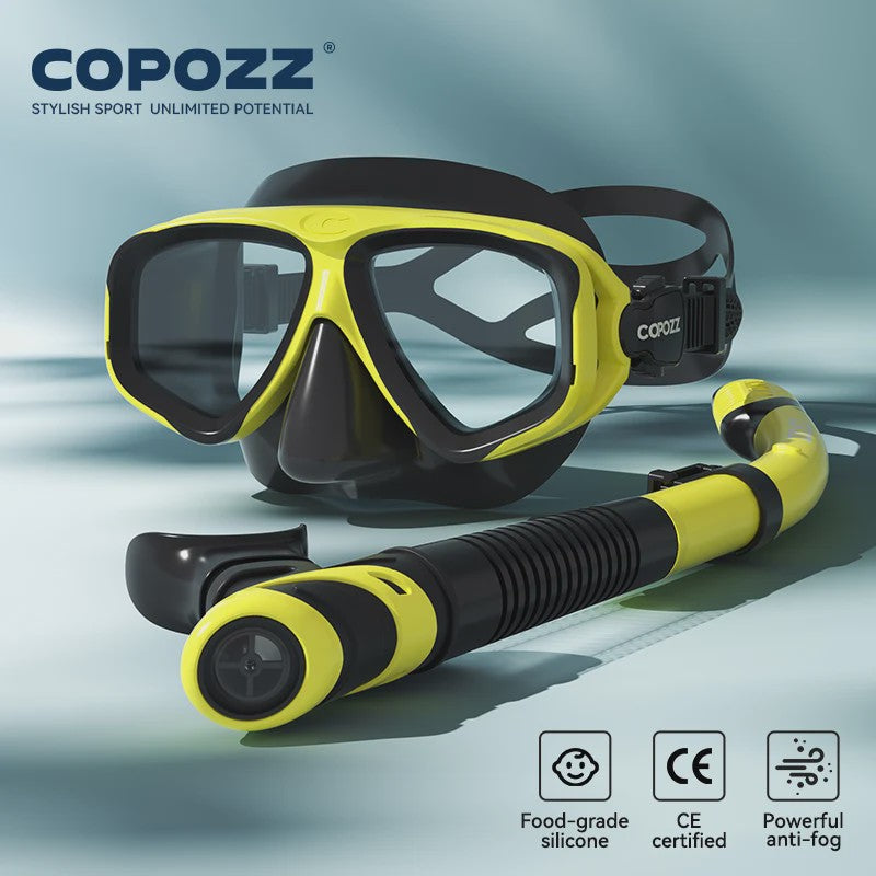 COPOZZ Professioneel Duikmasker & Snorkelset - Anti-condens, Gehard Glas