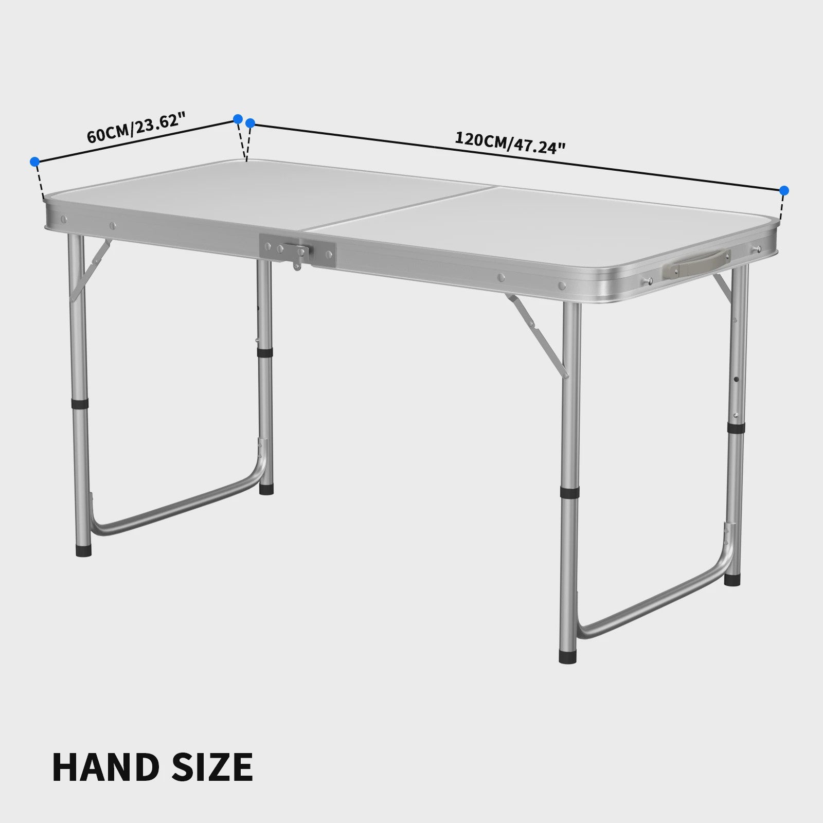 Aluminium Campingtafel 120x60x70cm - Opvouwbaar, Draagbaar & Verstelbaar voor Picknick, Bureau, Diner