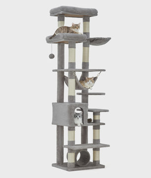 Luxe Multi-Level Kattenboom met Krabpalen, Hangmat en Speeltjes - Ideaal voor Grote Katten
