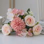 Retro Zijden Bloemenboeket: Vintage Rozen, Hortensia & Pioen voor Bruid & Decoratie