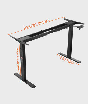 Elektrisch Sta-Bureau Frame: Verstelbaar Werkstation voor Thuis of Kantoor