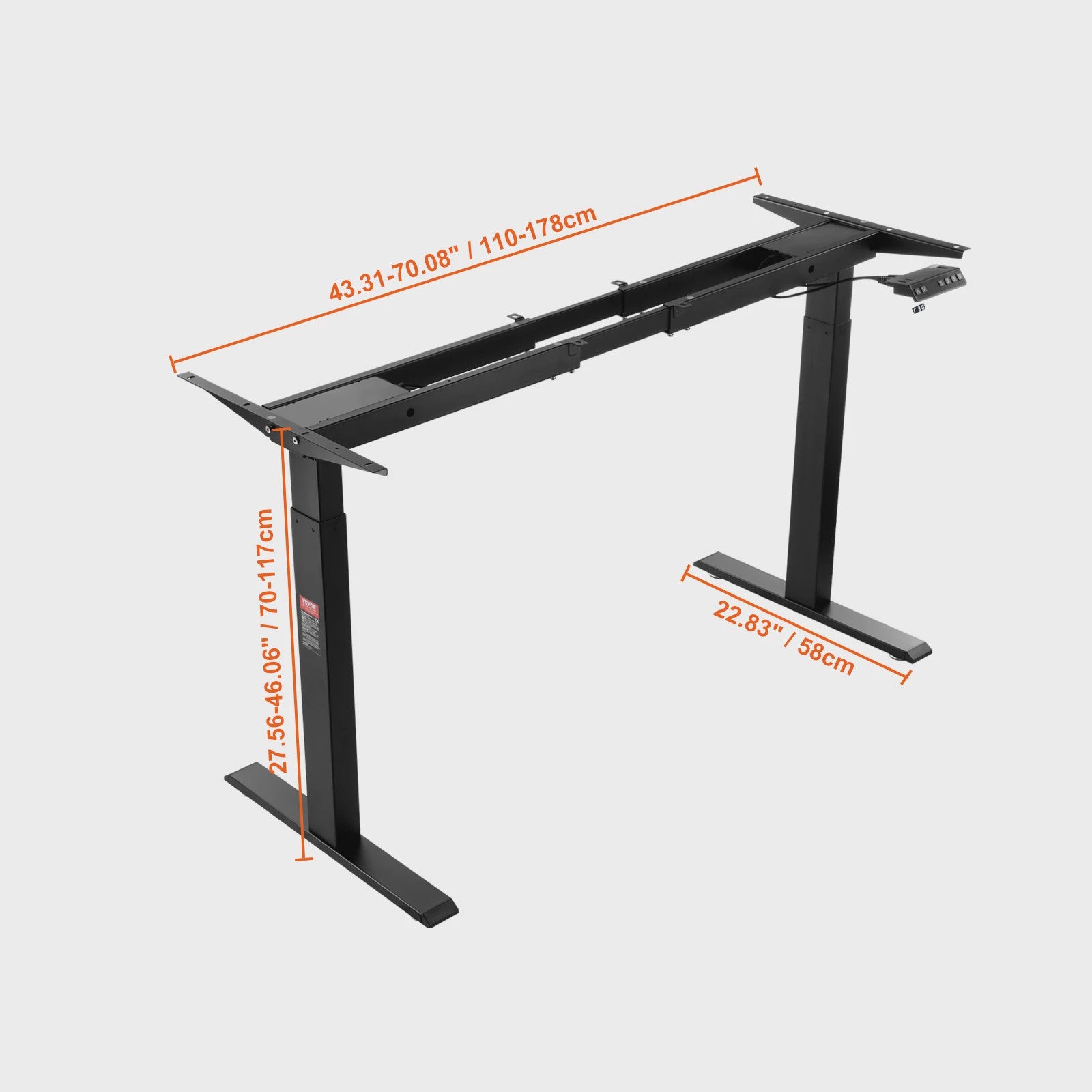 Elektrisch Sta-Bureau Frame: Verstelbaar Werkstation voor Thuis of Kantoor