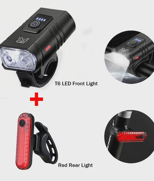 Oplaadbare Fietsverlichting LED Voorlamp Type-C, Waterdicht & 6 Modi