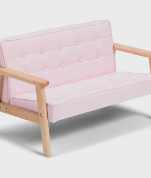 Kinderbankje Roze/Blauw - Wasbaar, Lichtgewicht Peuter Fauteuil met Afneembare Hoes