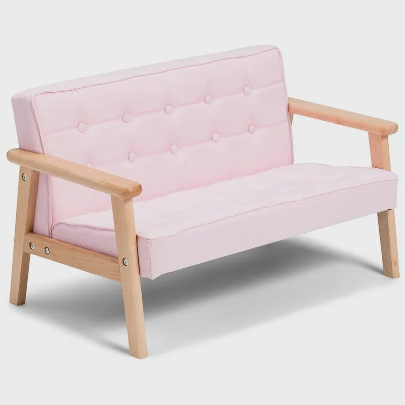 Kinderbankje Roze/Blauw - Wasbaar, Lichtgewicht Peuter Fauteuil met Afneembare Hoes