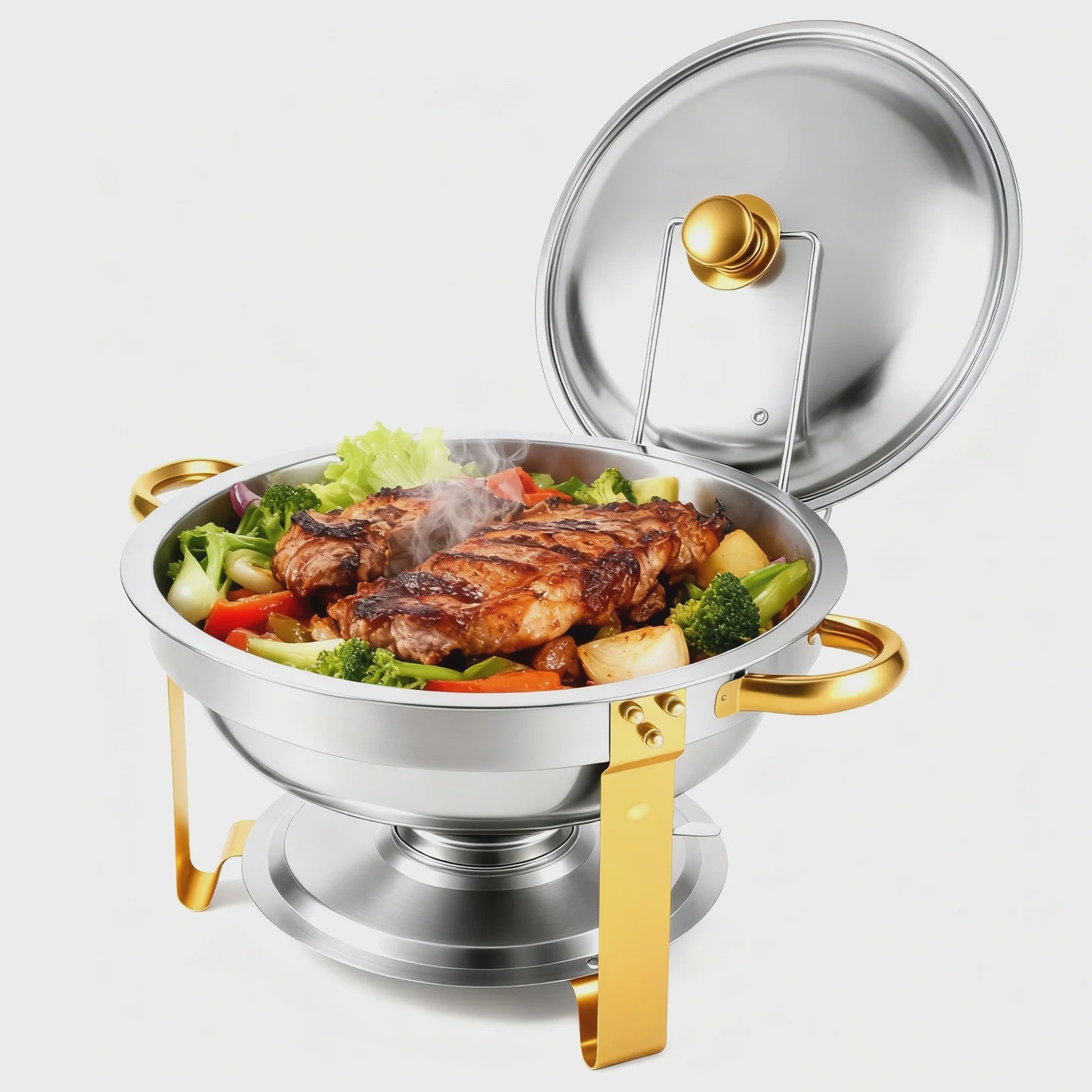 Chafing Dish Buffet Set RVS met Gouden Accent - 2 of 4 Stuks