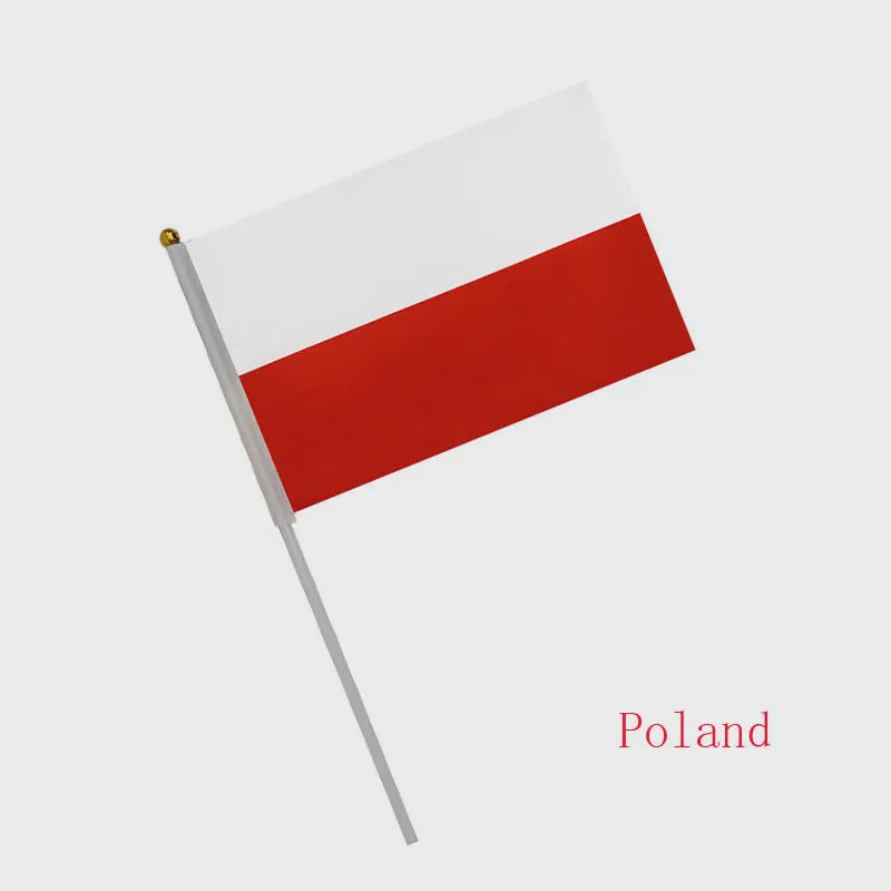 Ukraine Wapperende Handvlag 14x21cm met Witte Stok - Feestdecoratie & Evenementen