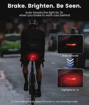 RAVEMEN CL01 Fiets Achterlicht - USB Oplaadbaar, Rem- en Bewegingssensor, 300° Zichtbaarheid
