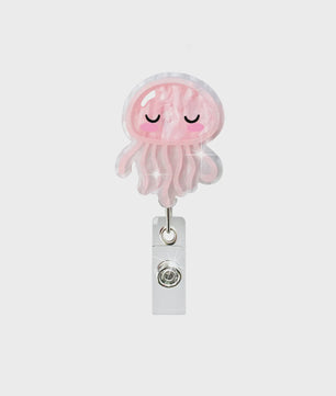Retractable Badge Reel Clip met Dieren & Koraal - ID Kaarthouder voor Studenten, Dokters, Verpleegkundigen