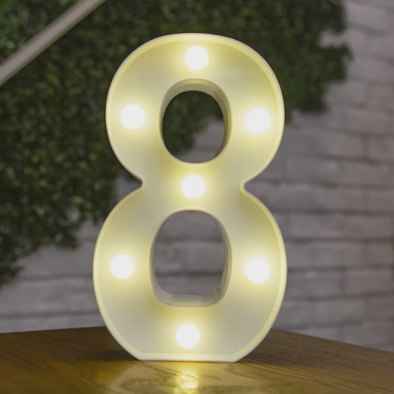 Decoratieve LED Letter & Cijfer Lampen - Creëer Sfeer met Warm Licht
