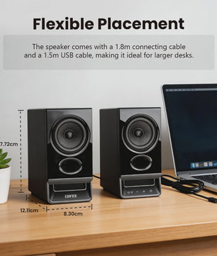 Edifier R20BT Bluetooth Boekenplank Speakers met Ambient Light & APP Controle