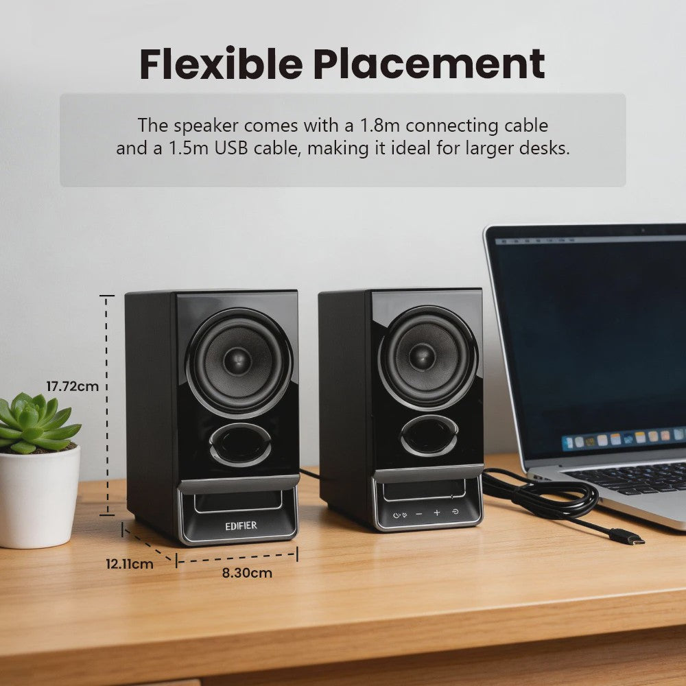 Edifier R20BT Bluetooth Boekenplank Speakers met Ambient Light & APP Controle