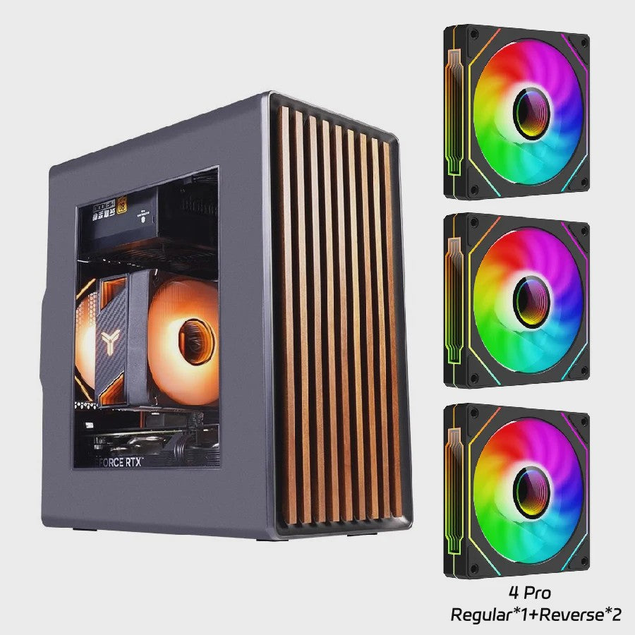 WJCOOLMAN Craftsman 3 PC Case: Stijlvolle Transparante Behuizing met Houten Accenten voor Desktop & Gaming