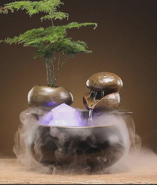 Keramische Fontein voor Katten en Huisdieren - Zen Decoratie met Waterval Effect