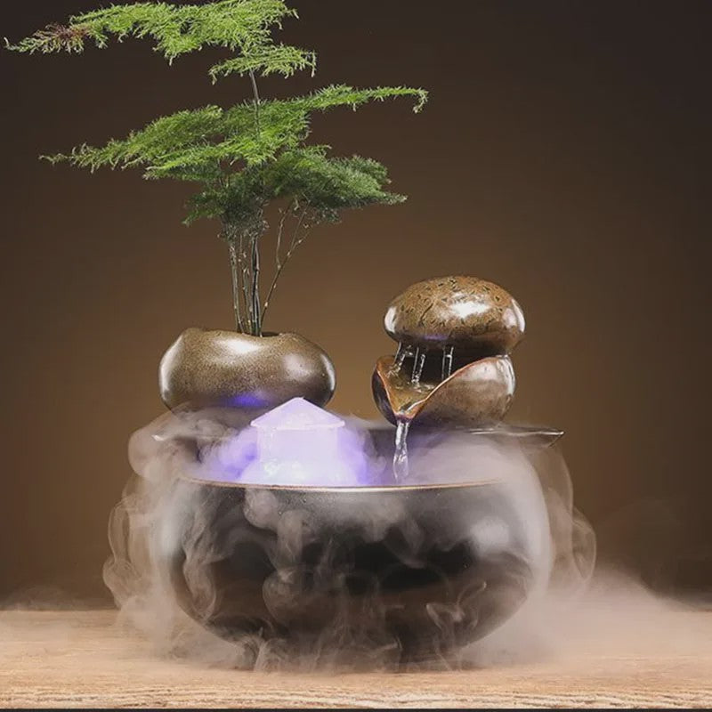 Keramische Fontein voor Katten en Huisdieren - Zen Decoratie met Waterval Effect