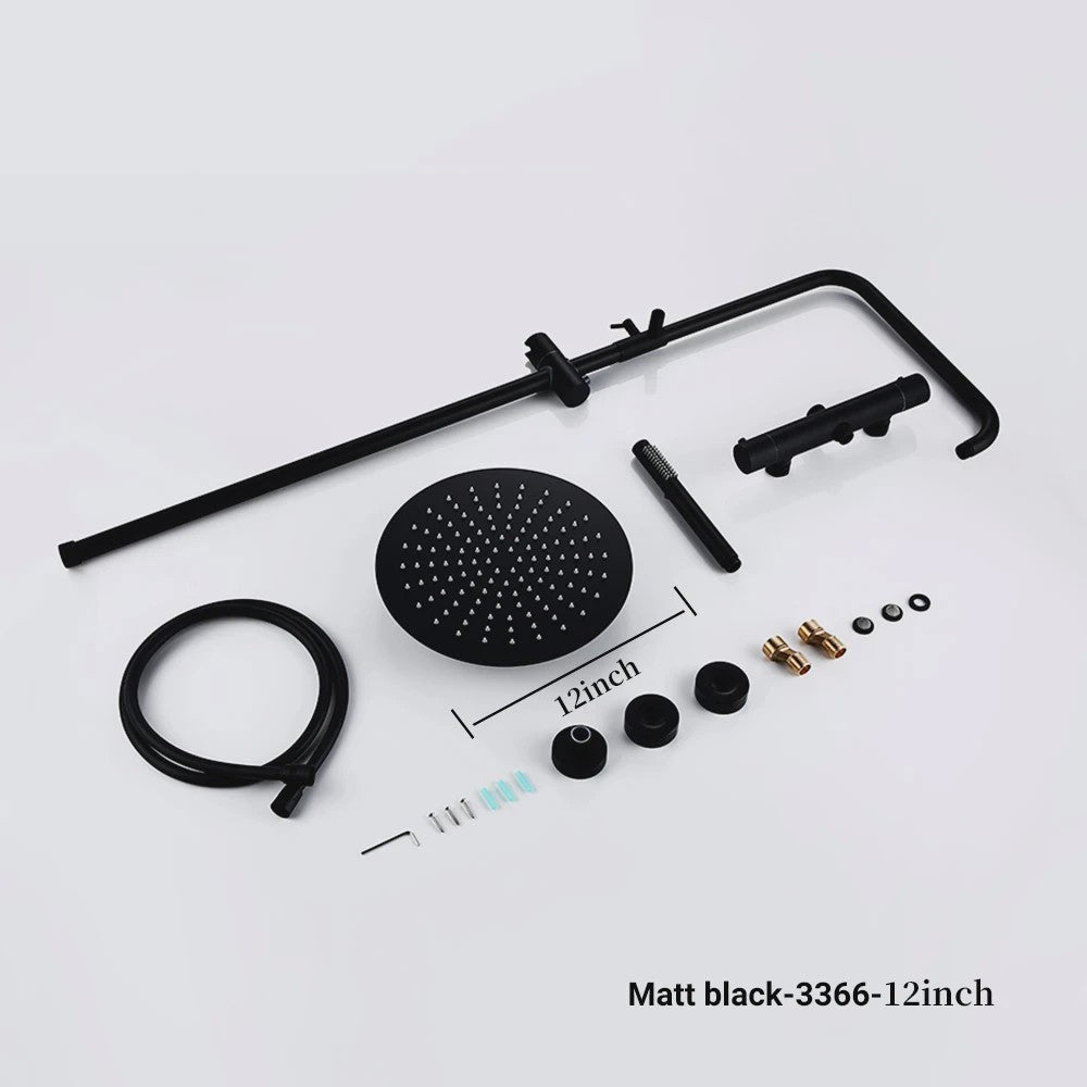 Thermostatische Douchekraan met Regendouche en Handdouche - Massief Messing