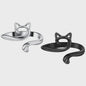 Verstelbare Brei- en Haakgaren Ring met Kattenoor Design (2 stuks)