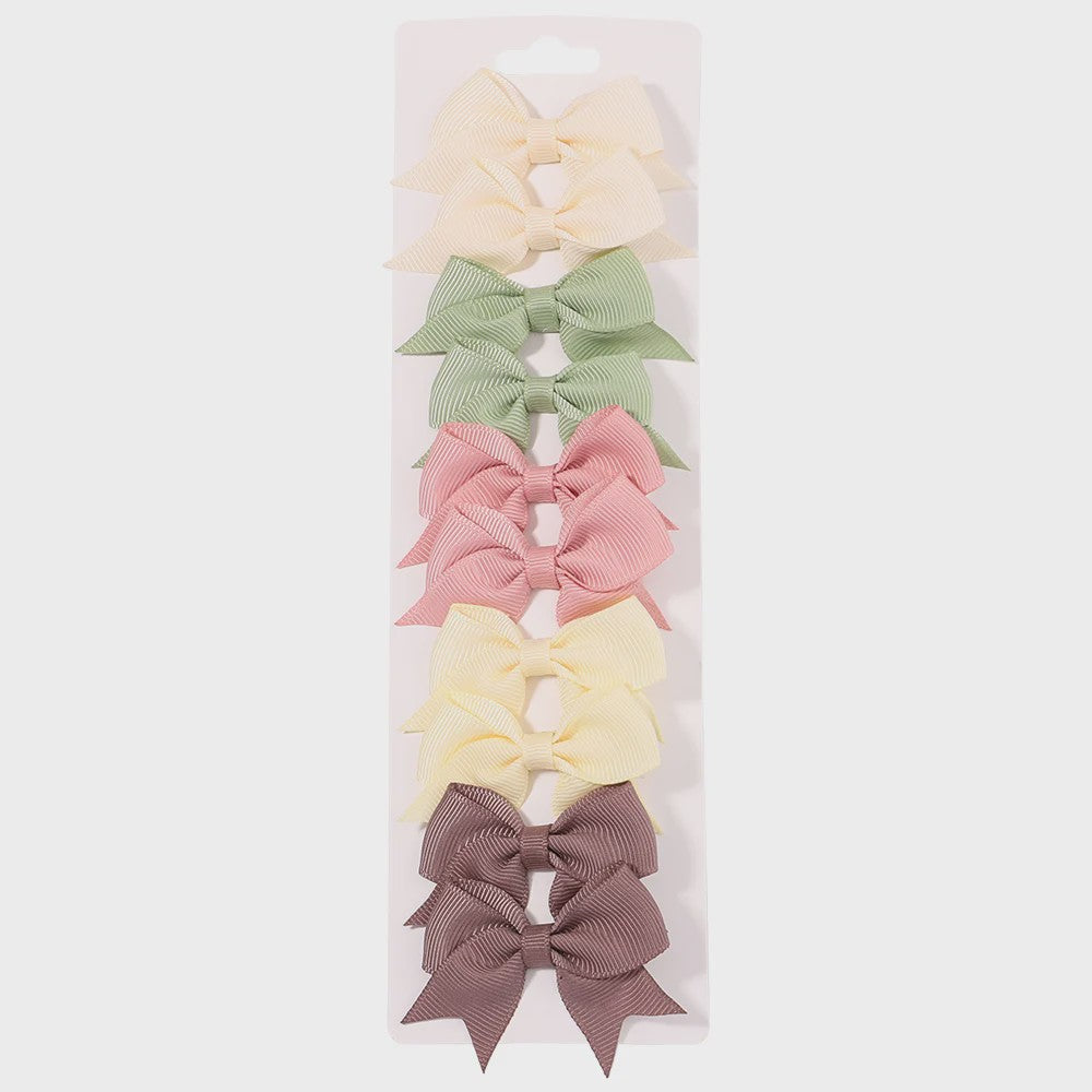 Set van 10 Handgemaakte Strikjes Haarclips voor Baby Meisjes - Lint Strikjes Haaraccessoires