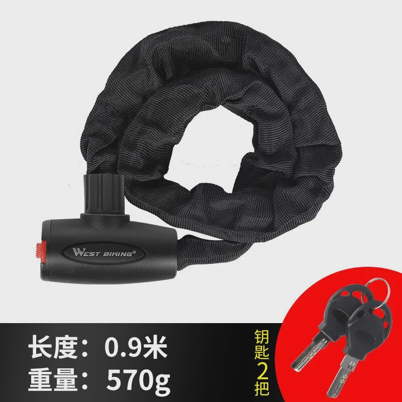 WEST BIKING Fiets Ketting Anti-diefstal Sluiting - Stevig Staal & Duurzaam