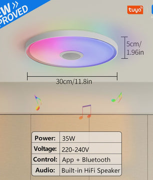 Slimme LED Plafondlamp met RGB, Muziek & Speaker - App & Afstandsbediening
