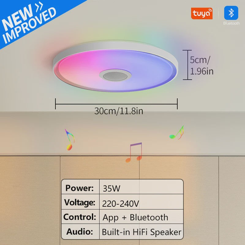 Slimme LED Plafondlamp met RGB, Muziek & Speaker - App & Afstandsbediening