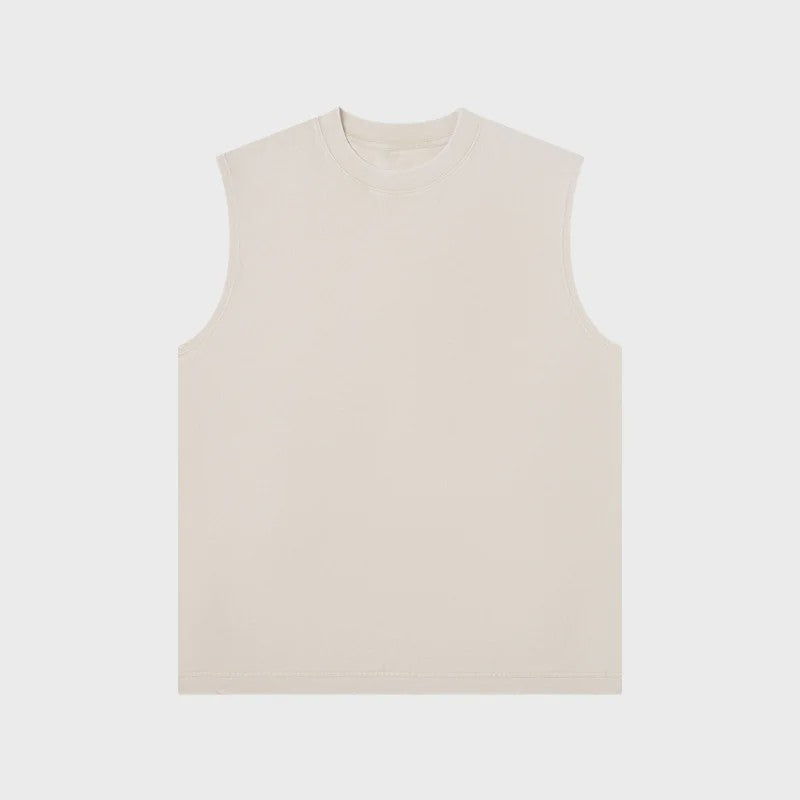 Herenshirt Mouwloos 230g Katoen - Retro Washed & Distressed Look