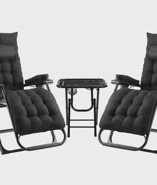 Opvouwbare Luxe Loungestoel met Comfortabel Katoen Kussen - Verstelbaar tot 160kg