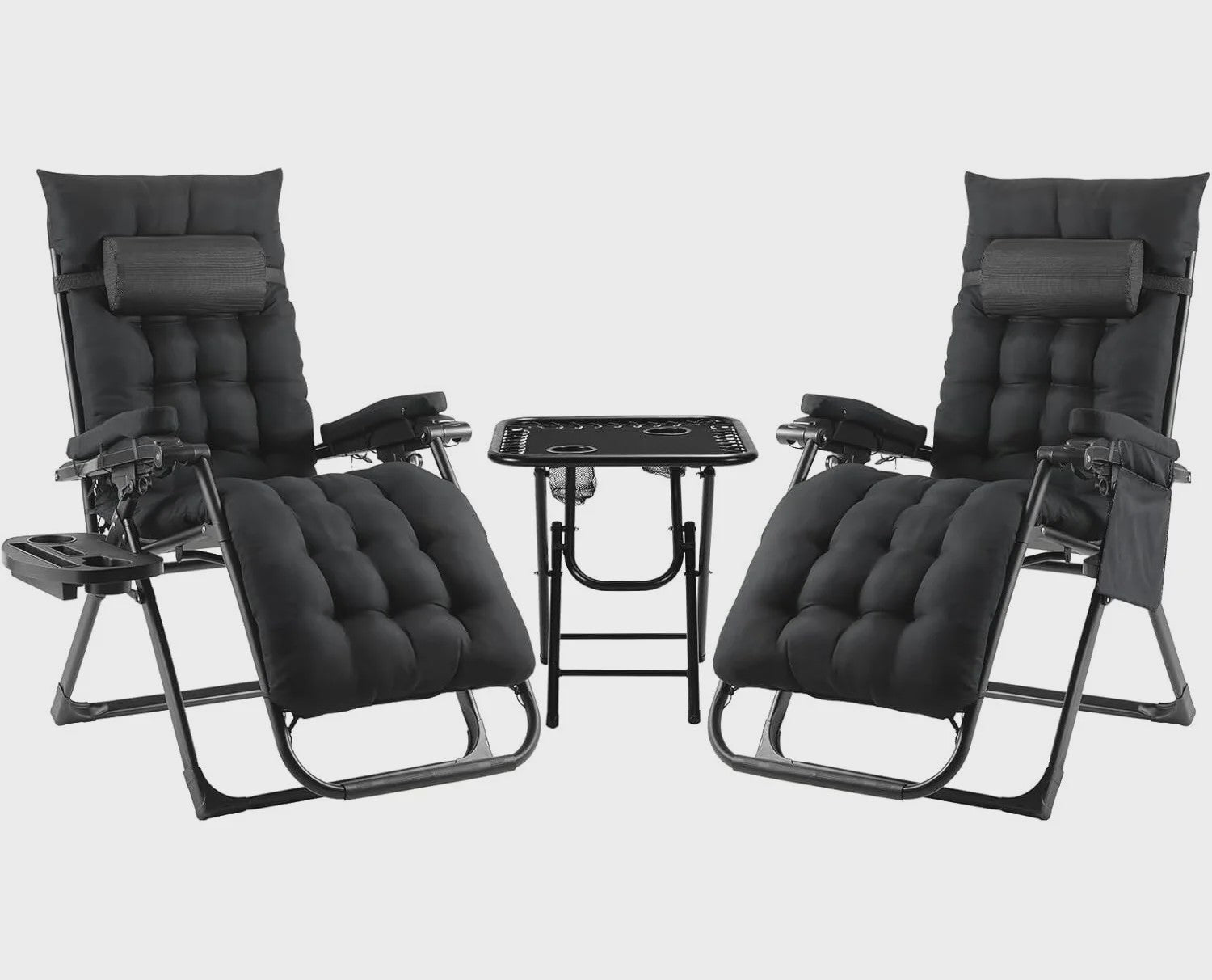 Opvouwbare Luxe Loungestoel met Comfortabel Katoen Kussen - Verstelbaar tot 160kg