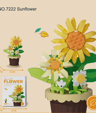 Bouwstenen Bloemen in Pot - Creatieve Mini Bloemenboeketten Bouwpakketten