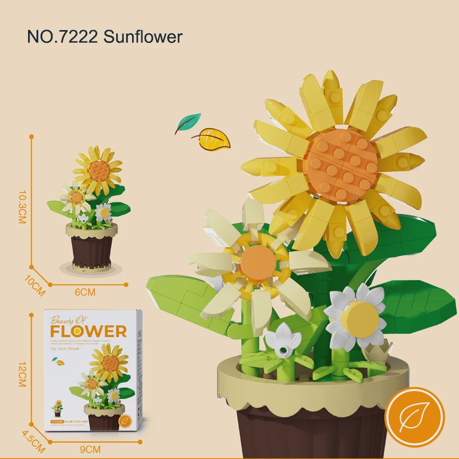 Bouwstenen Bloemen in Pot - Creatieve Mini Bloemenboeketten Bouwpakketten