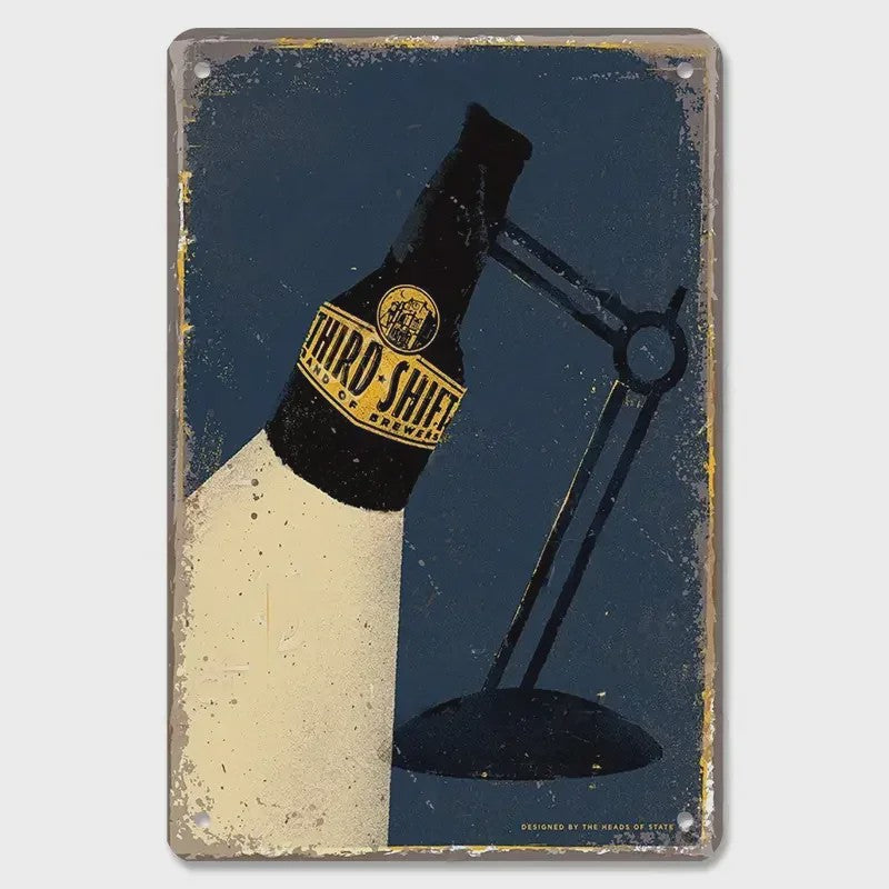 Retro Metal Bier Merk Poster - Decoratie voor Man Cave, Bar & Club