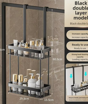 Douche Opbergrek 2-Laags Zonder Boren - Wandmontage Organizer