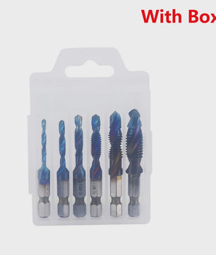 6-delige HSS Tapboormachine Set met Hexagonale Schacht - M3 t/m M10