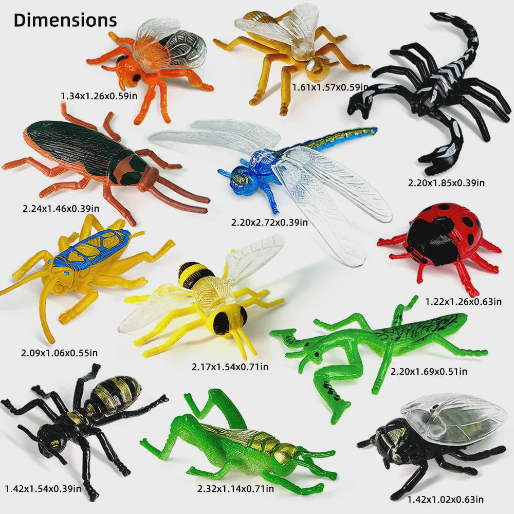 Realistische Insecten Speelgoed Set - Vlinder, Bij, Spin, Krekel & Meer - Educatief Speelgoed