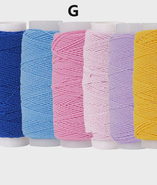 Elastisch Naaigaren 0.6mm - 6 Kleuren Set (20M) voor DIY, Kleding & Hobby